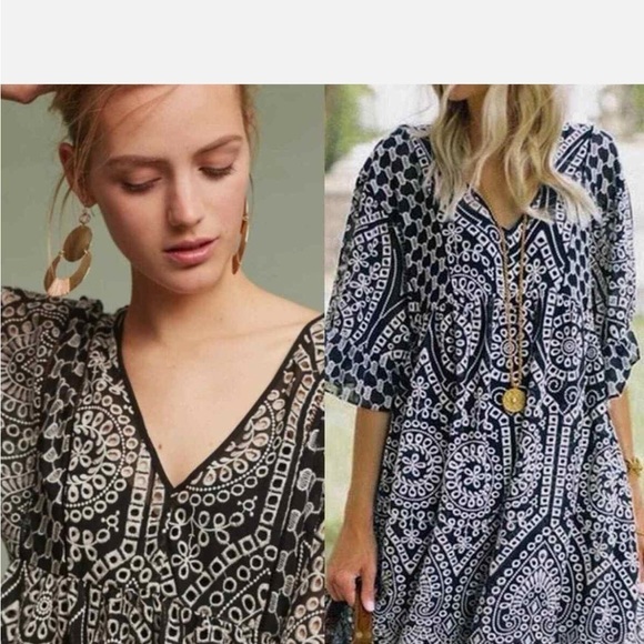 Akemi + Kim Anthropologie Brooke Eyelet Swing Dress size 6 Excellent condition - Picture 8 of 8